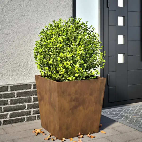 Gossi jardiniera de gradina, 50x50x50 cm, otel corten