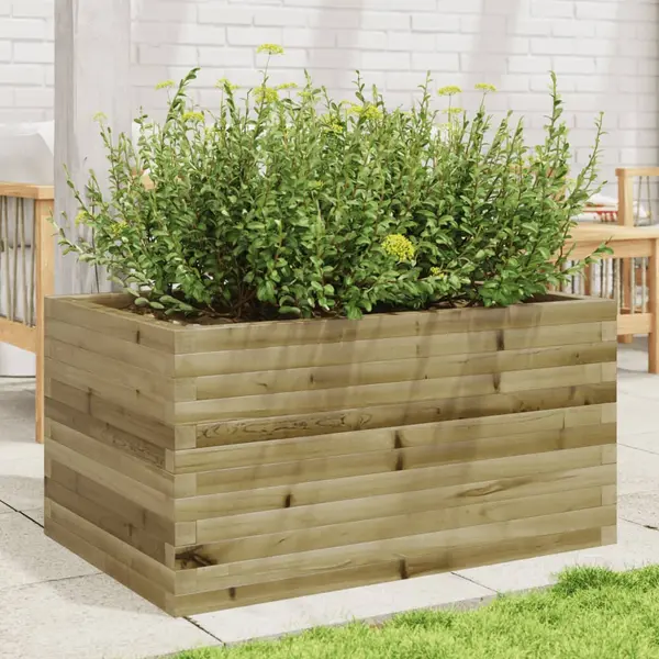 Gossi jardiniera de gradina, 90x60x45,5 cm, lemn de pin impregnat