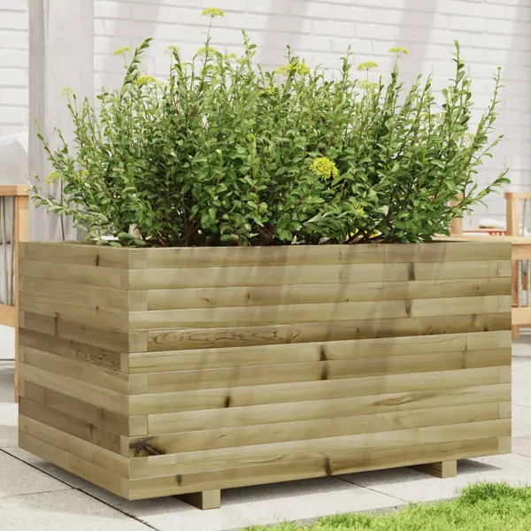 Gossi jardiniera de gradina, 90x60x49,5 cm, lemn de pin impregnat