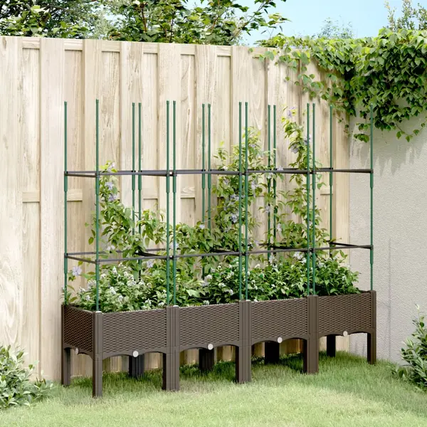 Gossi jardiniera de gradina cu spalier, maro, 160x40x142,5 cm, pp