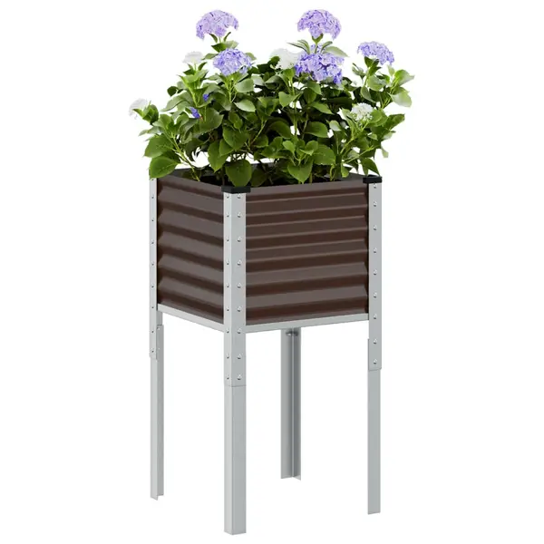 Gossi jardiniera de gradina, maro, 45x45x88 cm, otel