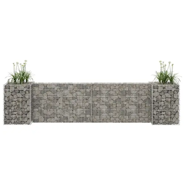 Gossi jardiniera gabion in forma de h, sarma otel, 260 x 40 x 60 cm