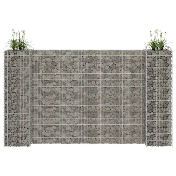 Gossi jardiniera gabion in forma de h, sarma otel, 260 x 40 x 150 cm