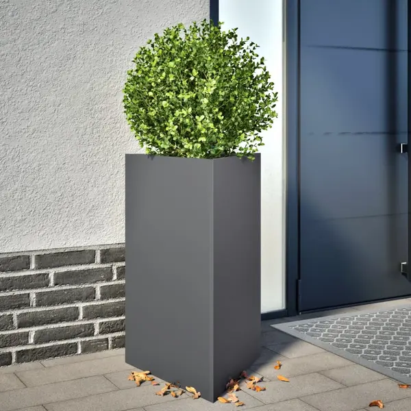 Gossi jardiniera gradina, antracit, 50x43x75 cm, otel, triunghiulara