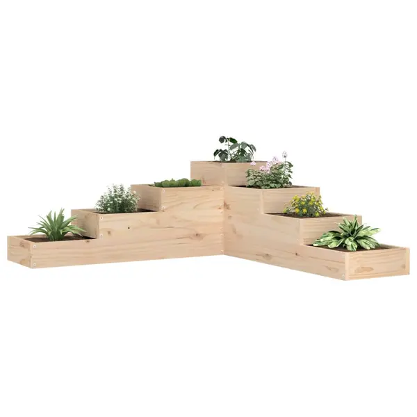 Gossi jardiniera gradina cu 4 niveluri, 106x104,5x36 cm lemn pin