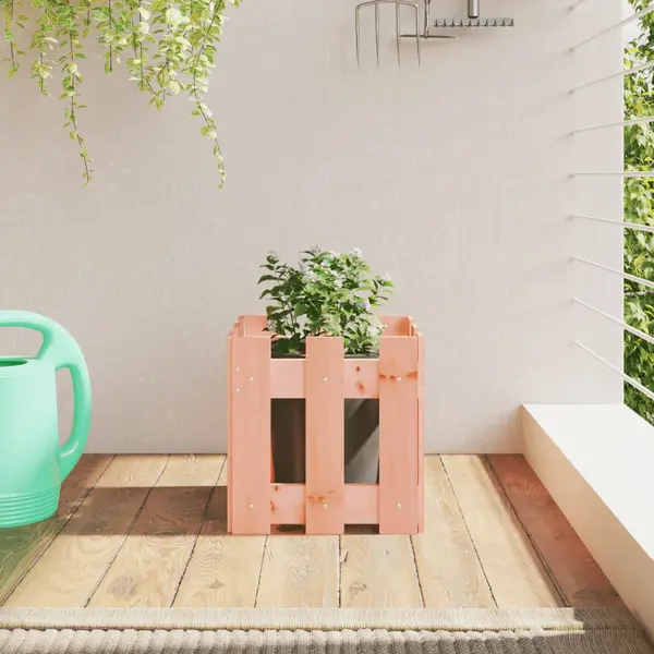 Gossi jardiniera gradina design gard, 30x30x30 cm, lemn masiv douglas