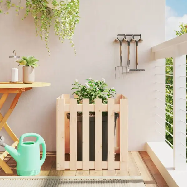 Gossi jardiniera gradina design gard, 60x60x60 cm, lemn masiv de pin