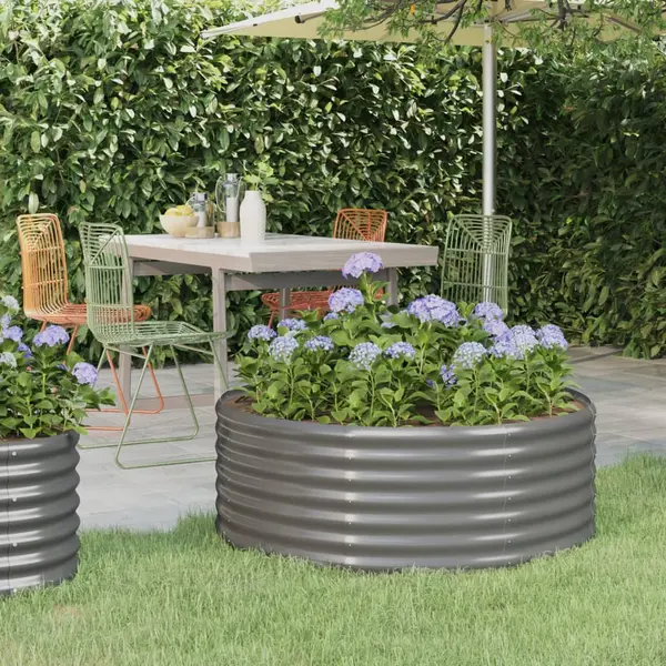 Gossi jardiniera gradina gri 100x100x36 cm otel vopsit electrostatic