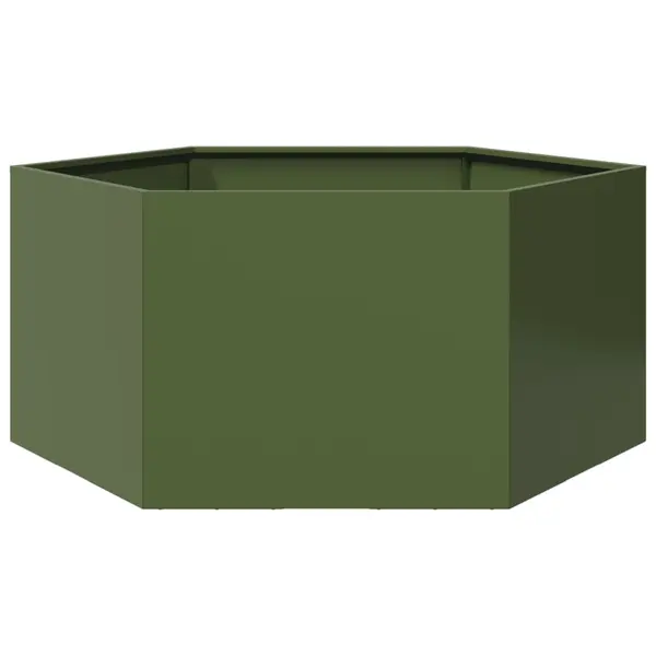 Gossi jardiniera gradina verde masliniu 104x90x45 cm otel hexagonal