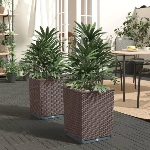 Gossi jardiniere, 2 buc., maro, 30x30x37 cm, polipropilena