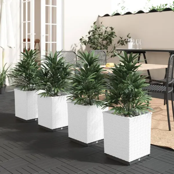 Gossi jardiniere, 4 buc., alb, 30x30x37 cm, polipropilena