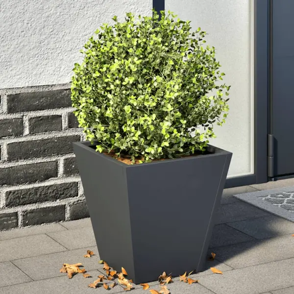Gossi jardiniere de gradina, 2 buc., antracit, 30x30x30 cm, otel