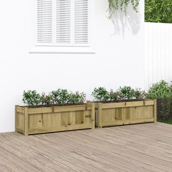 Gossi jardiniere de gradina , 2 buc., lemn de pin impregnat