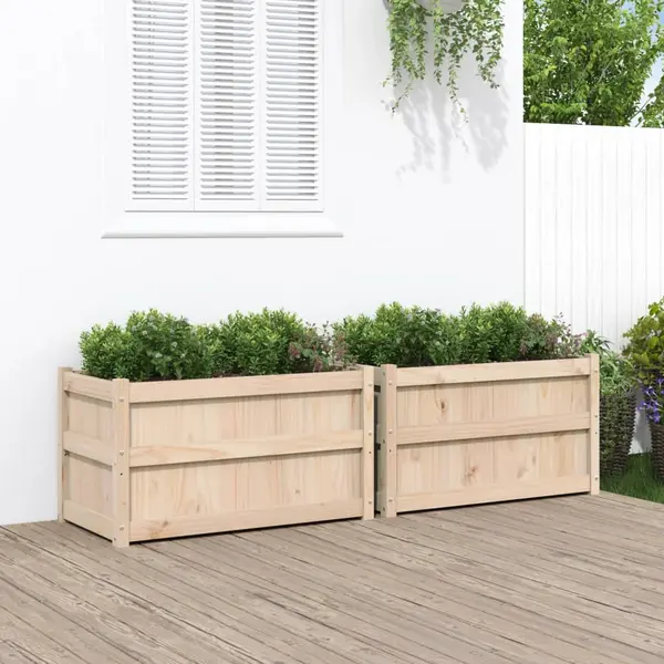 Gossi jardiniere de gradina, 2 buc., lemn masiv de pin