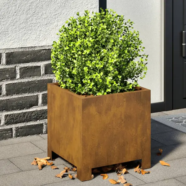Gossi jardiniere gradina, 2 buc., 30x30x30 cm, otel corten