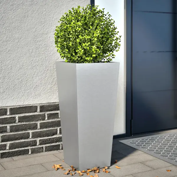 Gossi jardiniere gradina, 2 buc., 35x35x75 cm, otel galvanizat