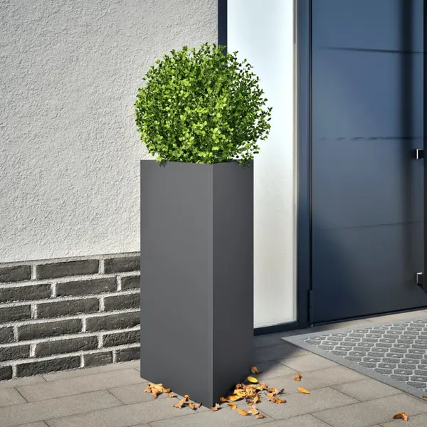 Gossi jardiniere gradina, 2 buc. antracit 40x34,5x70 cm otel triunghi