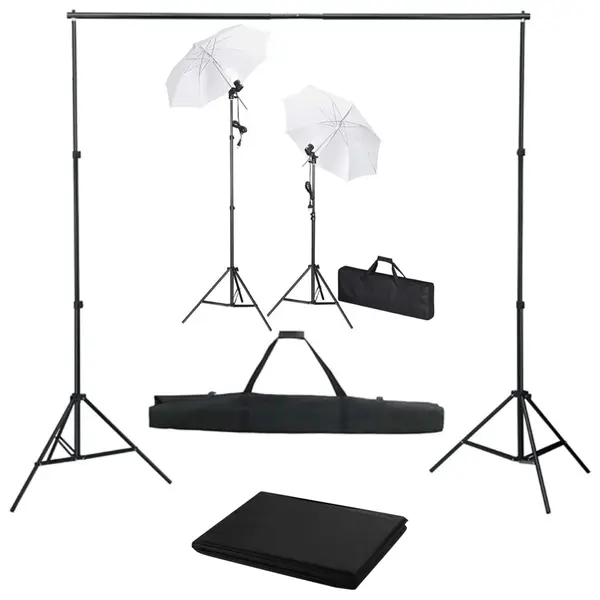 Gossi kit studio foto cu fundal, lampi si umbrele