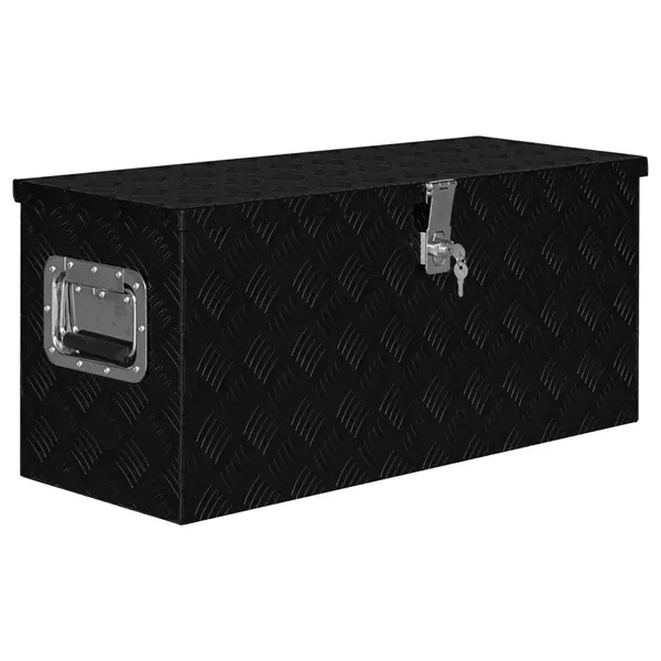 Gossi lada de aluminiu, negru, 80 x 30 x 35 cm