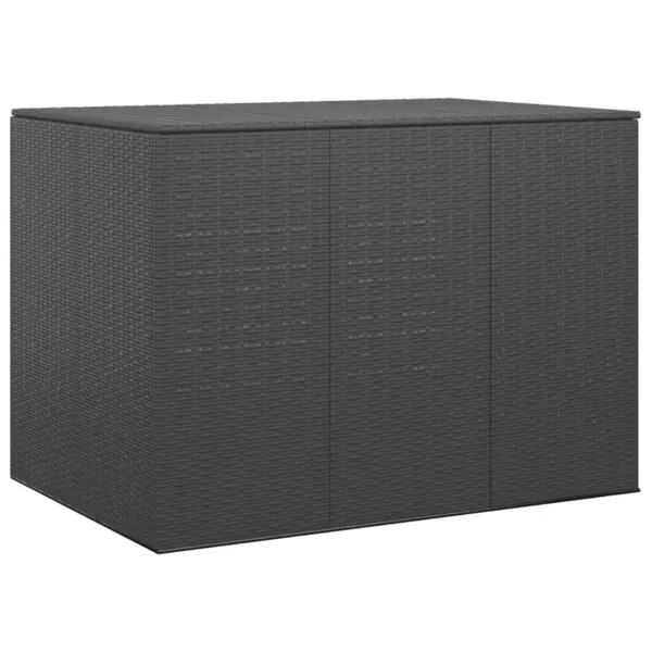 Gossi lada de perne pentru gradina, negru, 145x100x103 cm, pe ratan