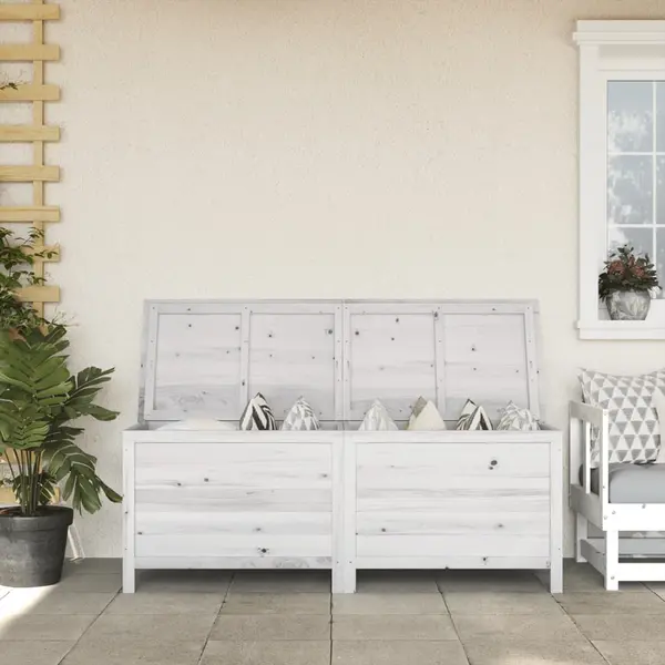 Gossi lada depozitare de gradina alb 150x50x56,5 cm lemn masiv brad