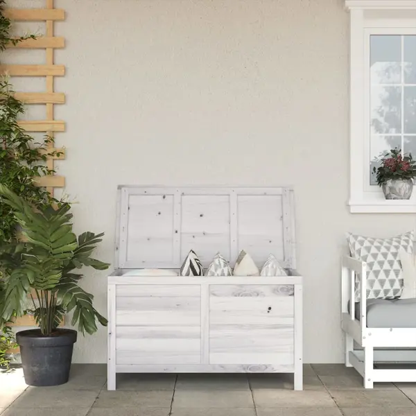Gossi lada depozitare de gradina alb 99x49,5x58,5 cm lemn masiv brad