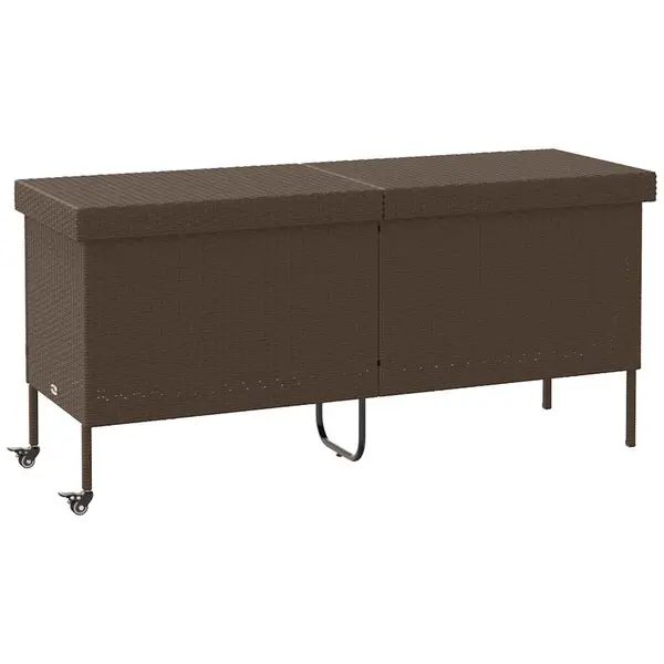 Gossi lada depozitare de gradina cu roti, maro 160x55x75 cm poliratan