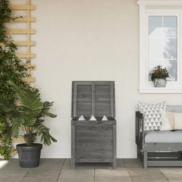 Gossi lada depozitare gradina antracit 50x49x56,5 cm lemn masiv brad