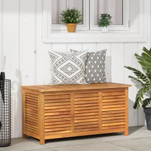 Gossi lada depozitare gradina cu grilaj 113x50x56cm lemn masiv acacia