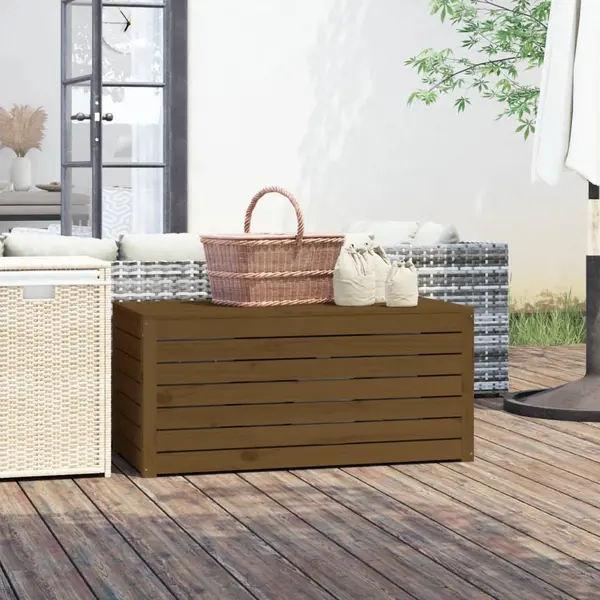 Gossi lada depozitare gradina, maro, 101x50,5x46,5cm, lemn masiv pin