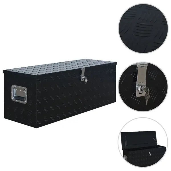 Gossi lada din aluminiu, negru, 1085 x 370 x 400 mm