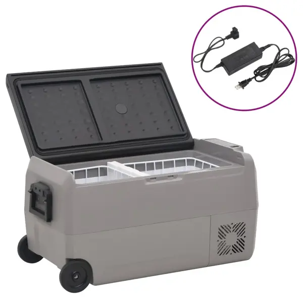 Gossi lada frigorifica cu roata si adaptor, 50 l, negru&gri, pp & pe