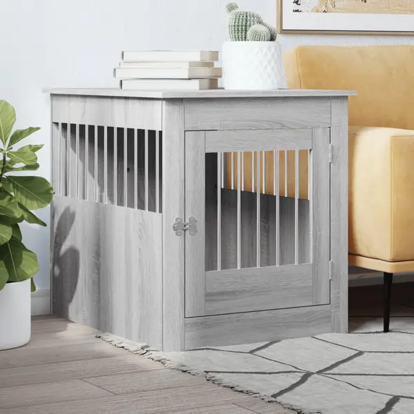 Gossi lada pentru caini, gri sonoma, 64,5x80x71 cm, lemn compozit