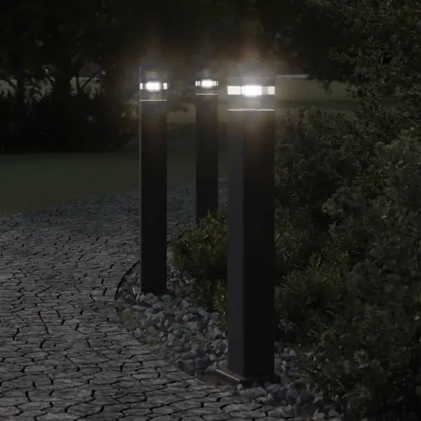 Gossi lampa de podea de exterior, negru, 50 cm, aluminiu