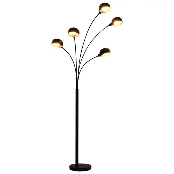 Gossi lampa de podea, negru si auriu, 200 cm, 5 x e14