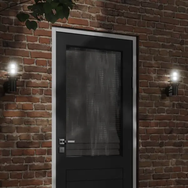 Gossi lampa exterioara de perete, negru, otel inoxidabil