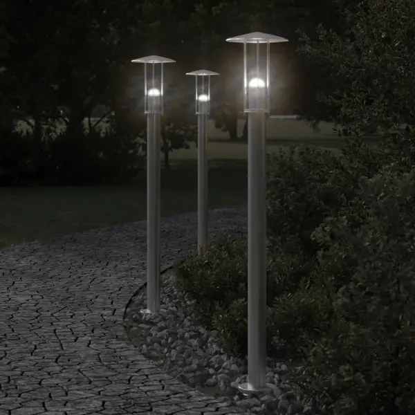 Gossi lampa exterioara de podea, argintiu, 100 cm, otel inoxidabil
