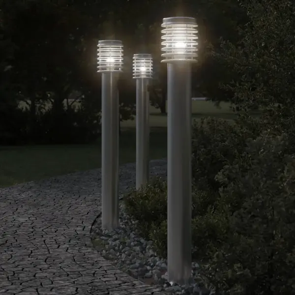 Gossi lampa exterioara de podea, argintiu, 110 cm, otel inoxidabil