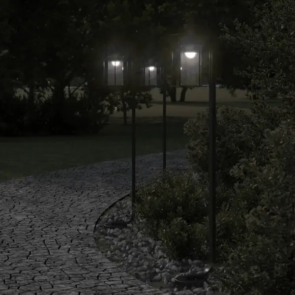 Gossi lampa exterioara de podea, negru, 100 cm, otel inoxidabil
