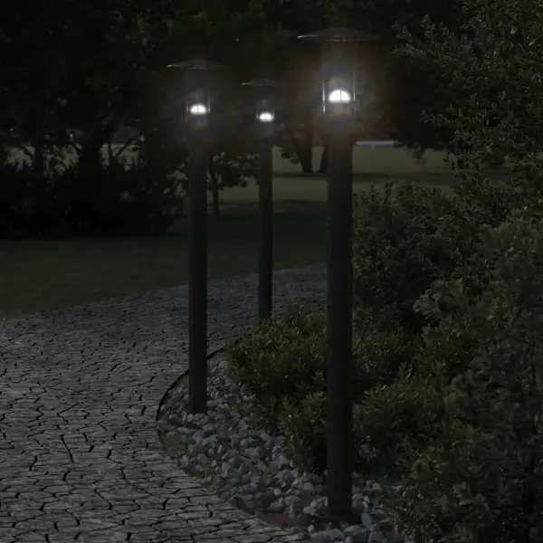 Gossi lampa exterioara de podea, negru, 100 cm, otel inoxidabil
