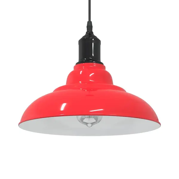 Gossi lampa suspendata reglabila pe inaltime e27 rosu lucios metal