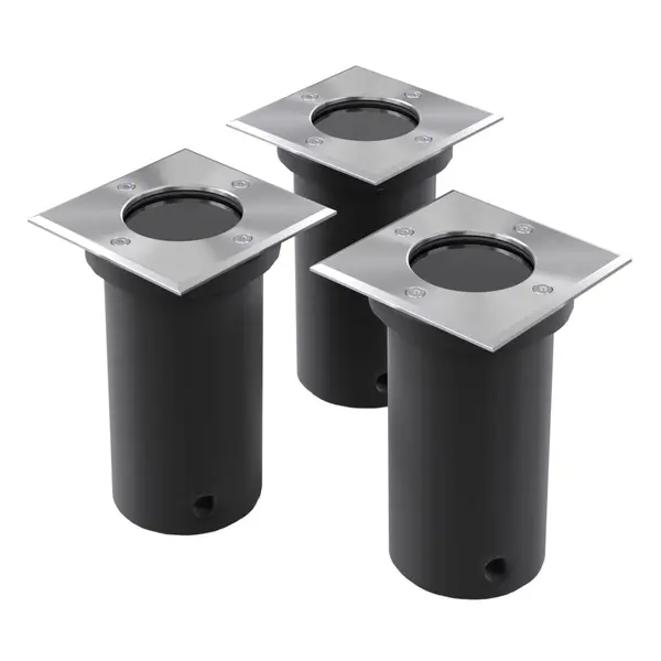 Gossi lampi de sol pentru exterior, 3 buc., patrat