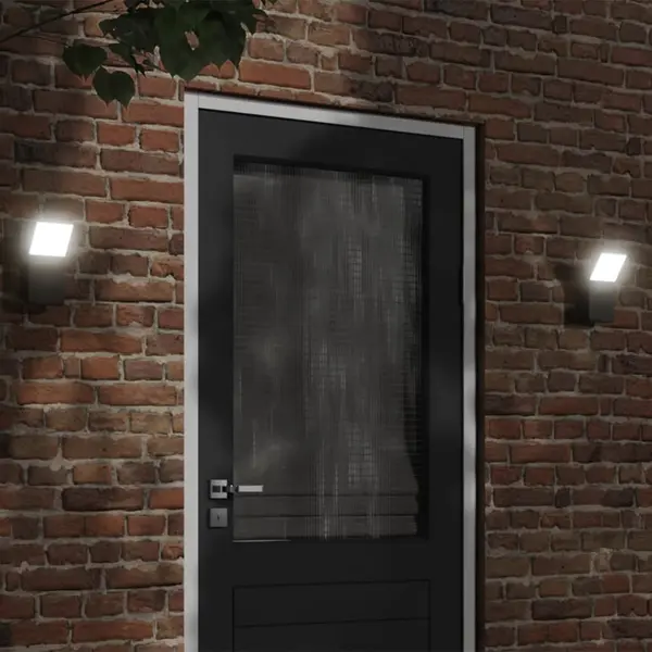 Gossi lampi exterioare de perete cu led 2 buc. negru, aluminiu turnat