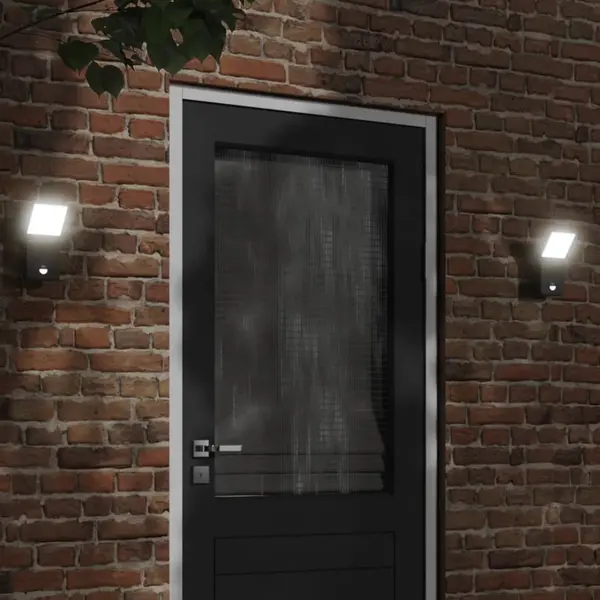 Gossi lampi exterioare de perete cu led/senzor 2 buc. negru aluminiu