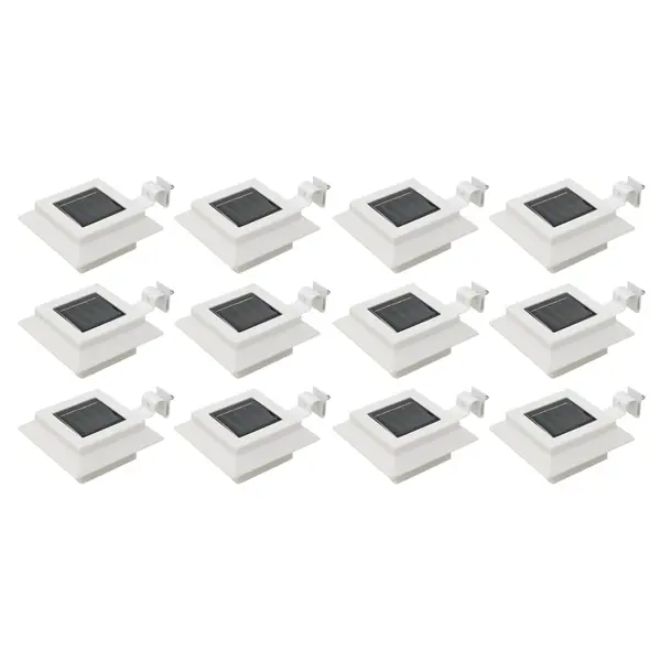 Gossi lampi solare de exterior, 12 buc., alb, 12 cm, patrat, led