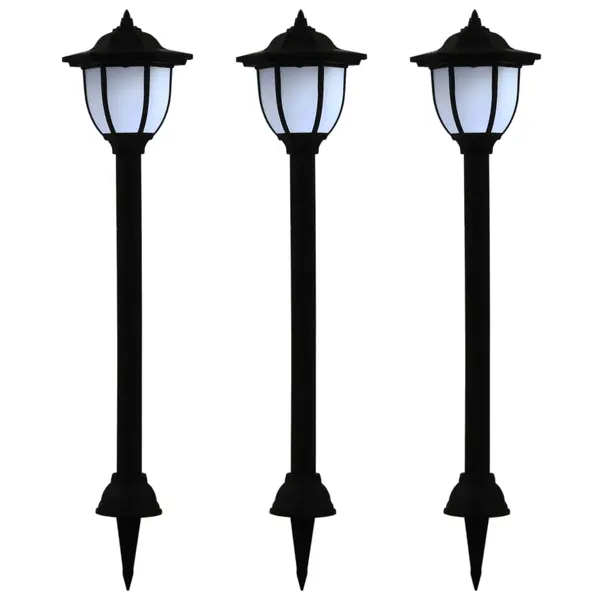 Gossi lampi solare de exterior cu led, 3 buc, negru
