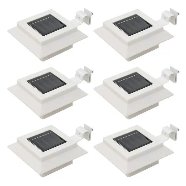 Gossi lampi solare de exterior cu led, 6 buc, alb, 12 cm, patrat