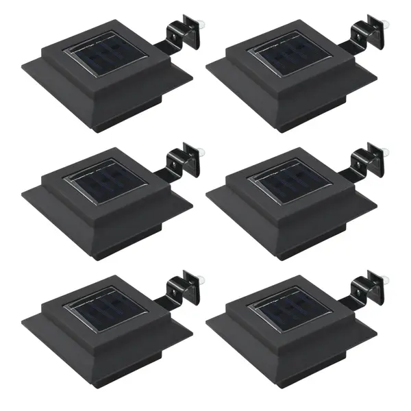 Gossi lampi solare de exterior cu led, 6 buc, negru, 12 cm, patrat