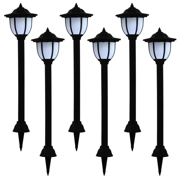 Gossi lampi solare de exterior cu led, 6 buc., negru