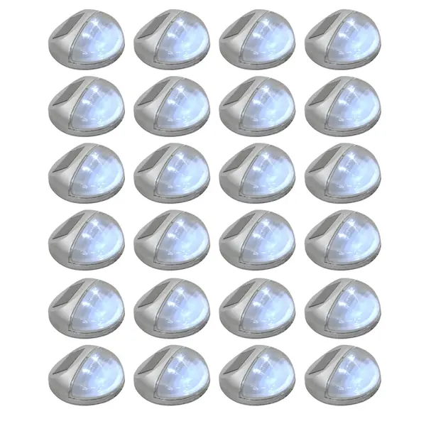 Gossi lampi solare de perete exterior 24 buc. argintiu rotund led
